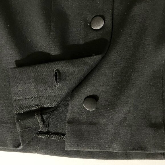 Cache Black Midi Dress | Back Bow & Buttons w/ Satin Trim | Size 4 | EUC - Picture 10 of 12